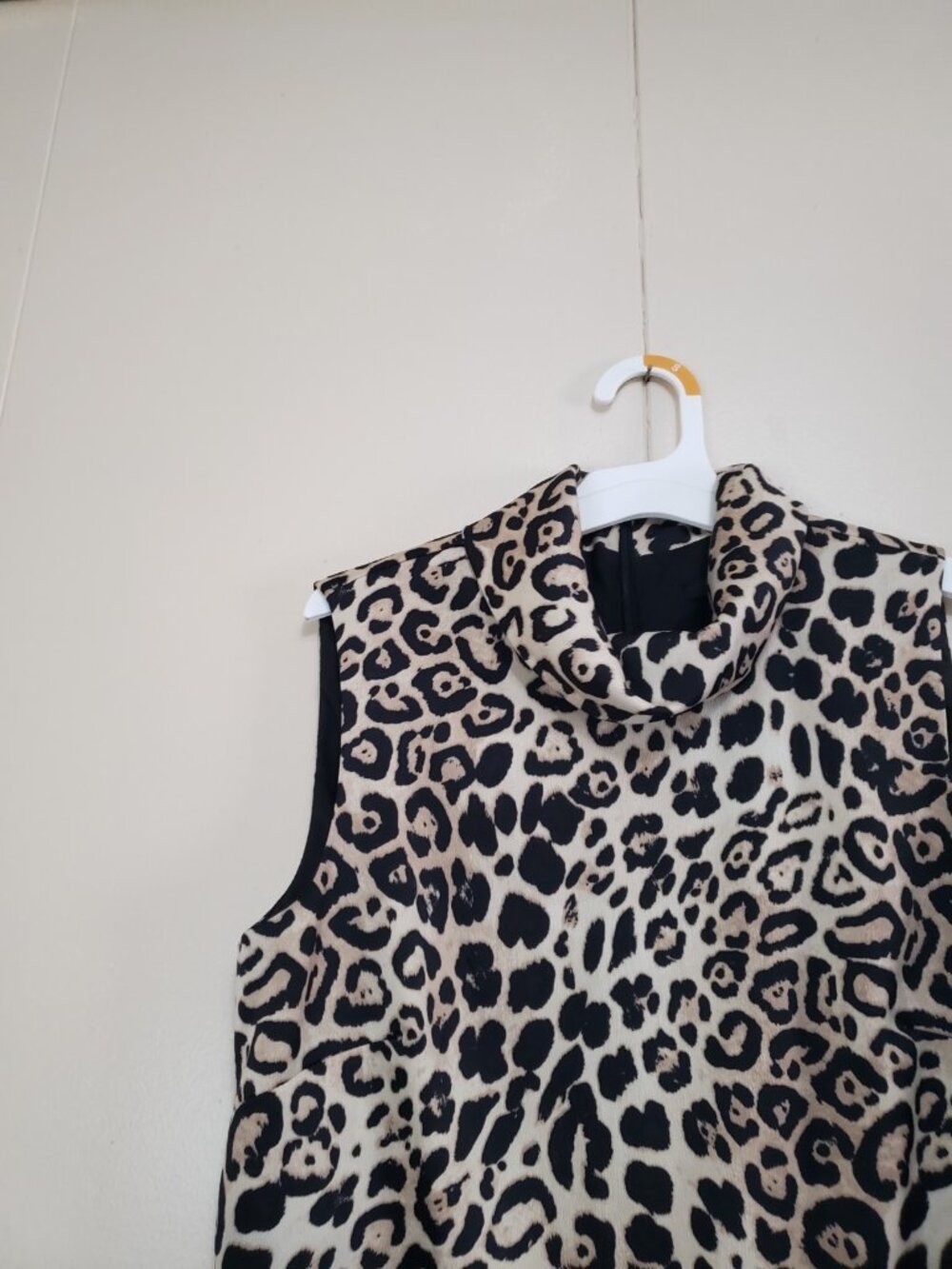 Alex Marie Womens 4 Mini Dress Leopard High Collar Sleeveless Cocktail Satin - Picture 4 of 6